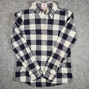 Brooks Brothers Red Fleece Womens Plaid Flannel Button Up Shirt Size 10 READ